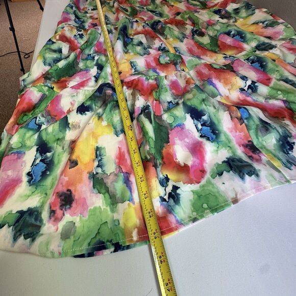 Watercolor 2X Plus Floral Stella & Julie Halter Neck Maxi Dress Boho Summer - Picture 10 of 10